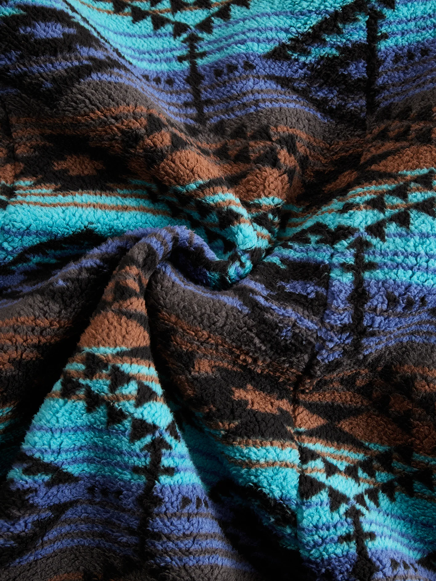 Retro Boho Longline Tribal Print Wool Long  Coat - Image 3