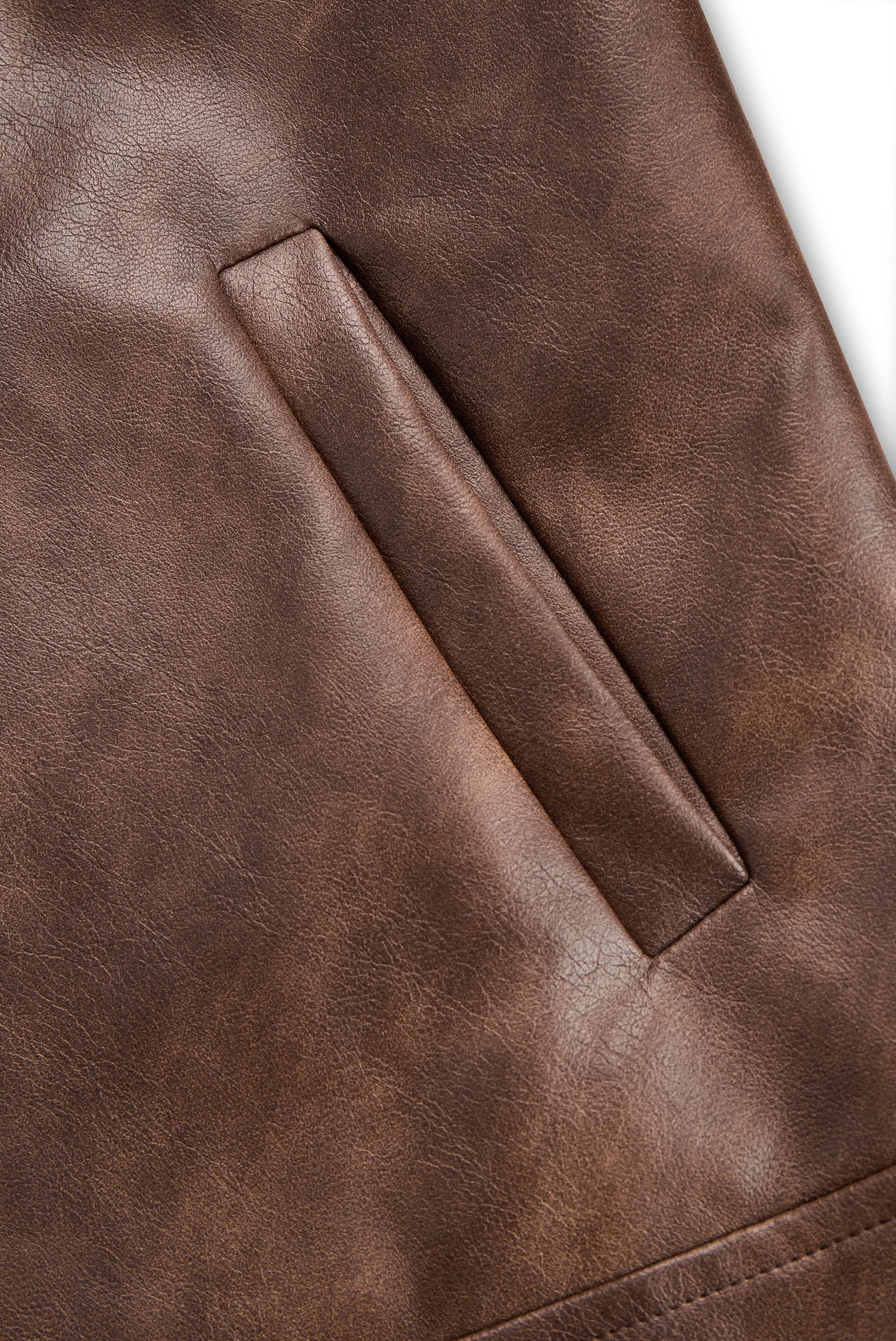 Women's Lapel Vintage Faux Leather Jacket - Image 6