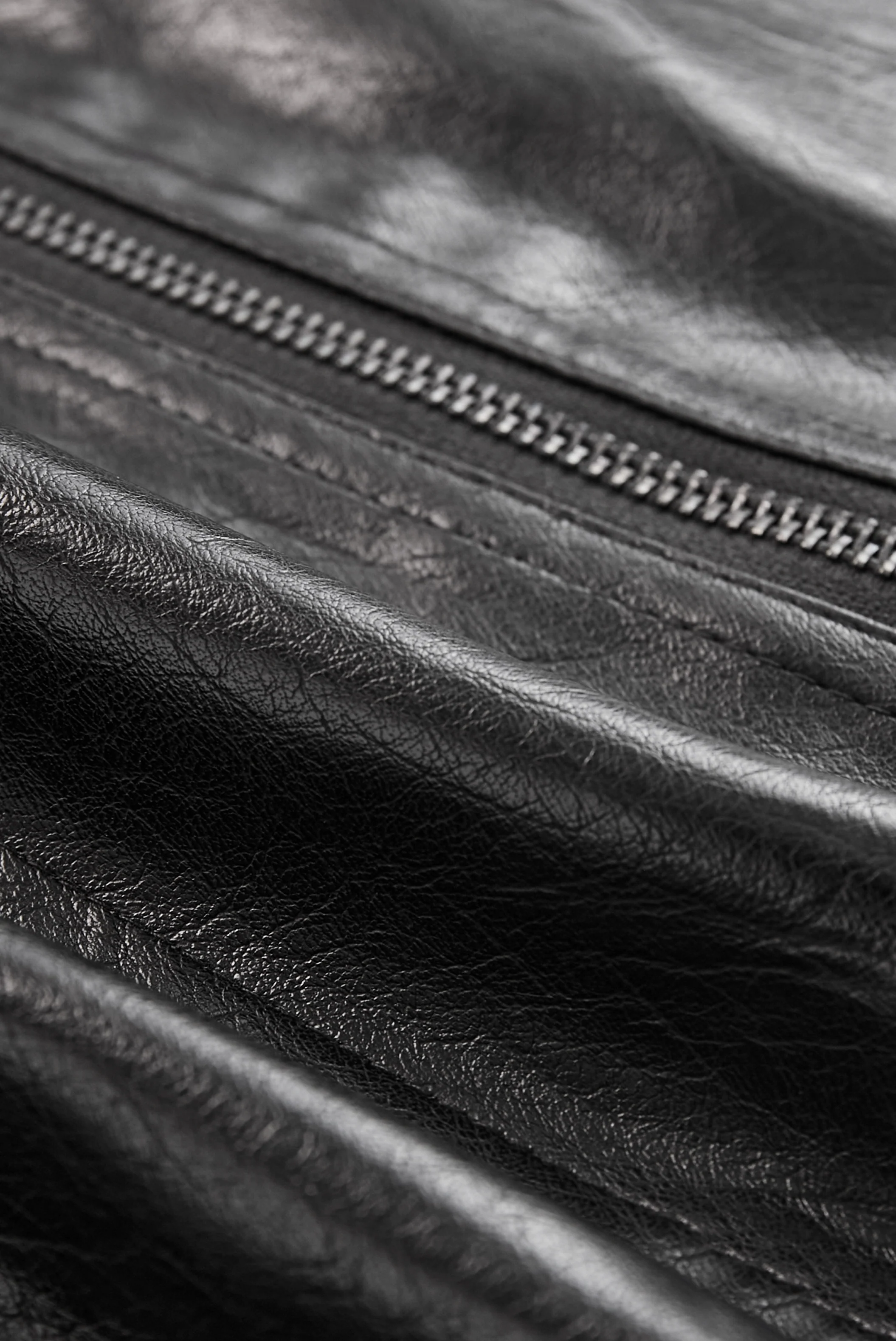 Women's Vintage Stand Collar Faux Leather Jacket - Image 5